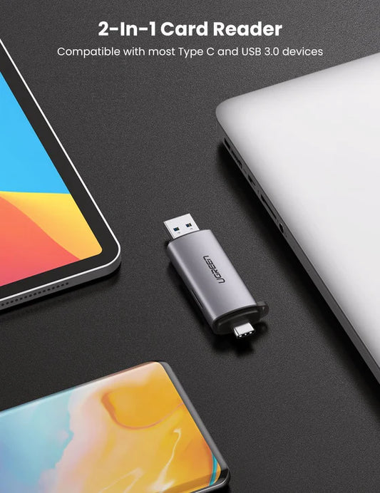 UGREEN 2-in-1 USB C OTG Card Reader